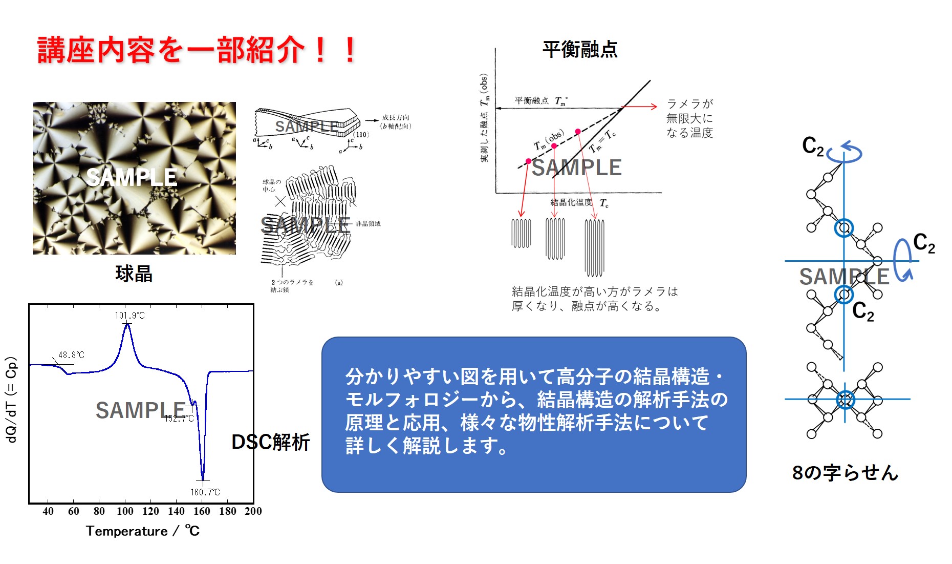 V230801:高分子材料の基礎と物性解析のすべて～結晶構造/分子運動性